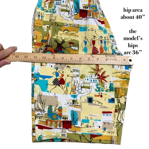 shorts small cotton festive colorful Bermuda flat front - Picture 10 of 13